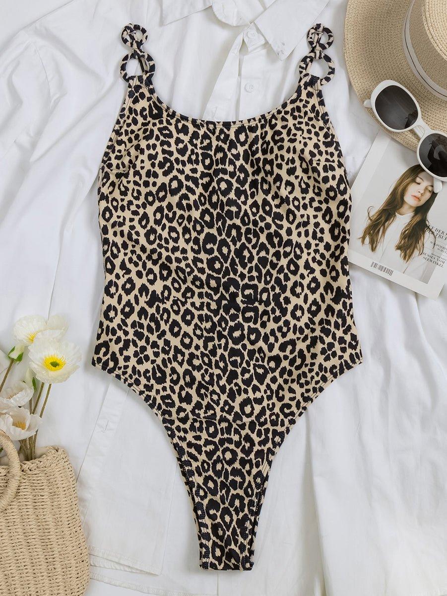 Women's Leopard Print One-Piece Swimsuit - GFIT Sexy Beachwear - GFIT SPORTS