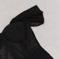 Women's Off-Shoulder Tulle Maxi Dress | Short Sleeve Bandage | GFIT SPORTS - GFIT SPORTS