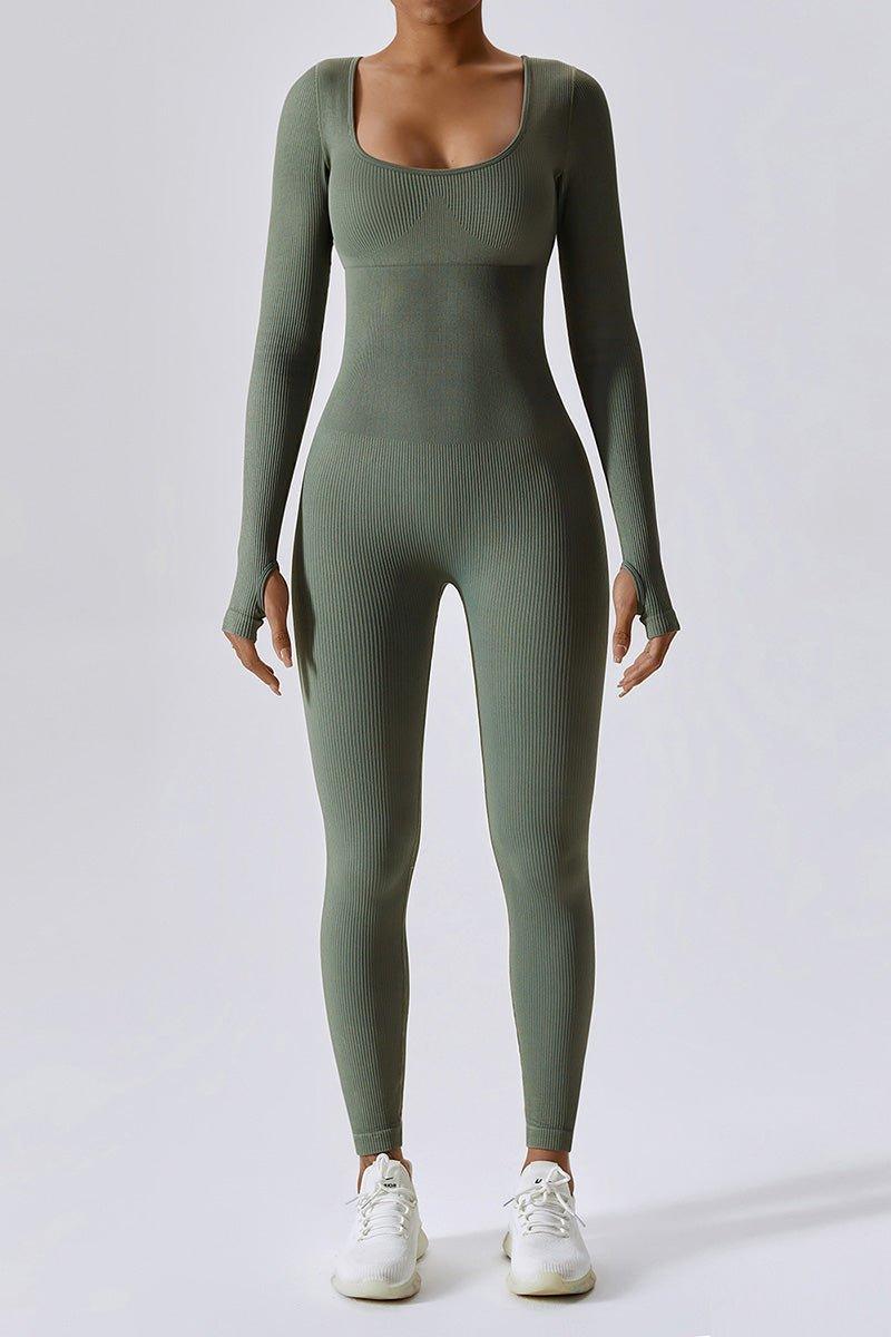 Women's One-Piece Long Sleeve Yoga Suit - GFIT SPORTS