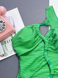 Women's One-Piece Swimsuit - GFIT Sexy String Design, Green Swimwear - GFIT SPORTS