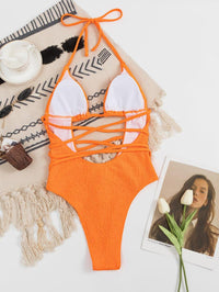 Women's One-Piece Swimsuit GFIT SPORTS - Sexy String Design, Orange, Beach & Pool Ready - GFIT SPORTS