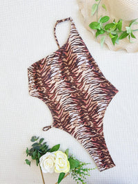 Women's One-Shoulder Leopard Print Swimsuit - GFIT SPORTS Sexy One Piece Swimwear - GFIT SPORTS