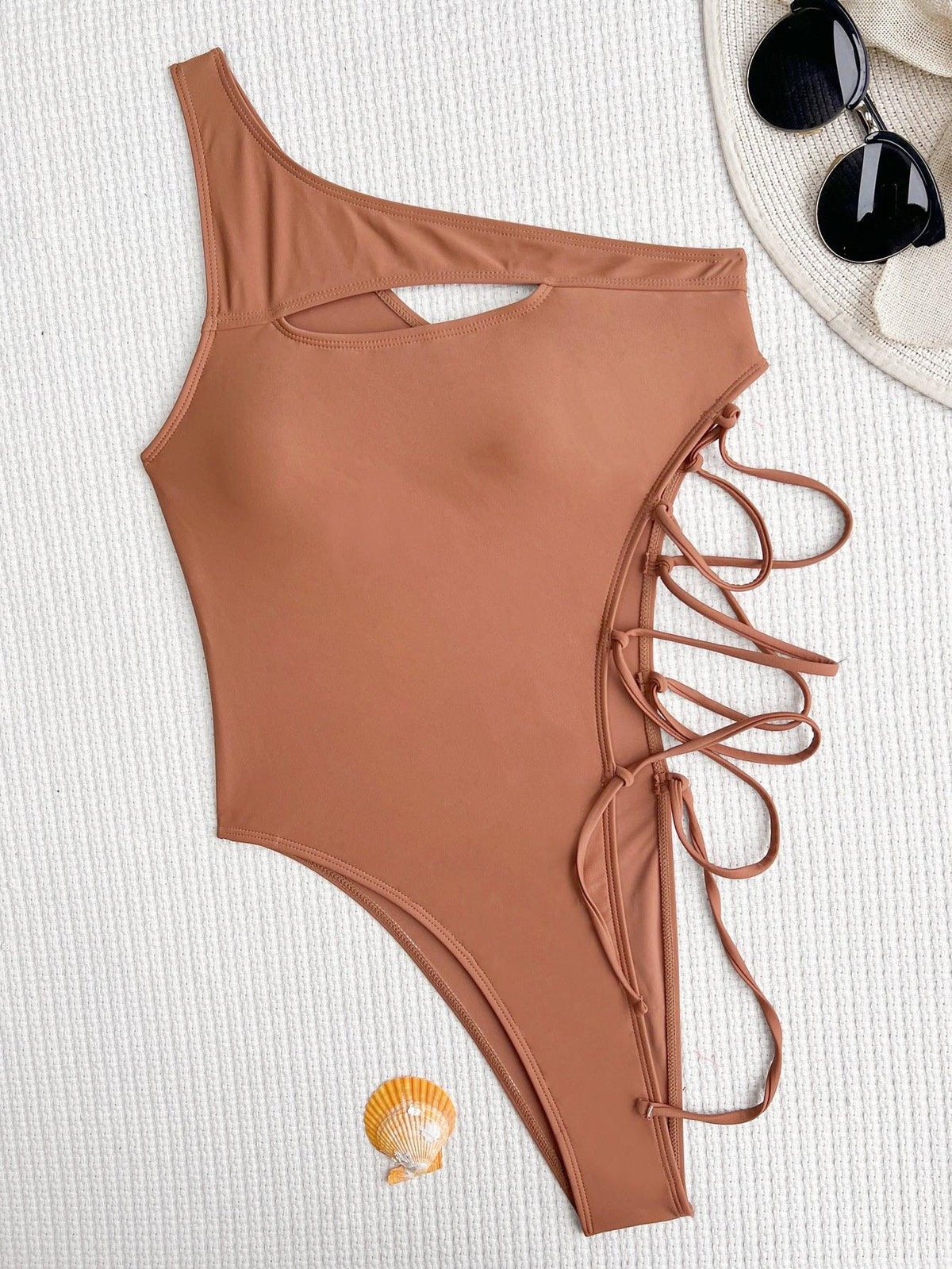 Women's One-Shoulder One-Piece Swimsuit - Chic Designer Swimwear by GFIT - GFIT SPORTS