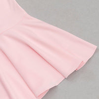 Women's Pink Midi Bandage Dress Strapless Flounce Sleeve - GFIT SPORTS - GFIT SPORTS