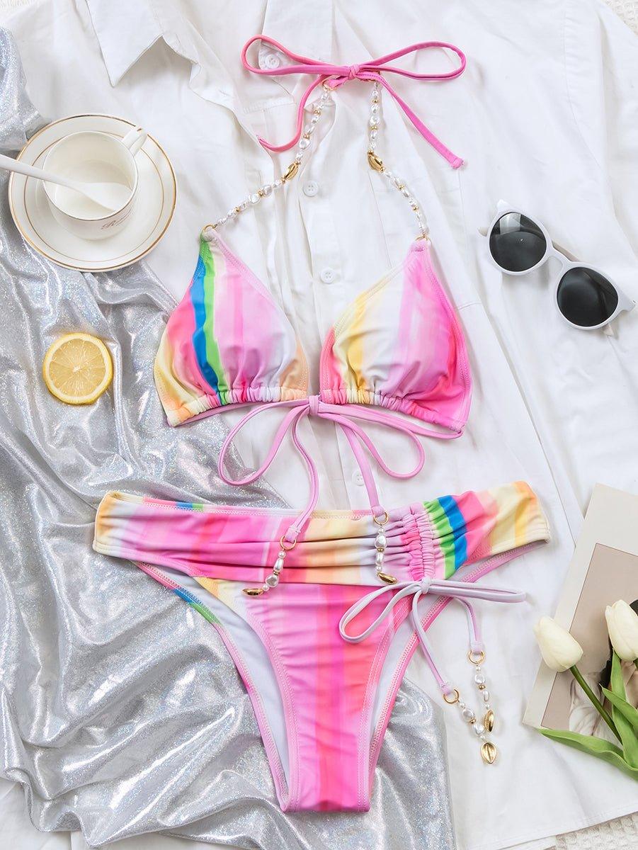 Women's Seashell Pattern Bikini Set - Designer Beach Swimwear for Pool & Beach - GFIT SPORTS
