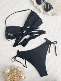 Women's Sexy Black Bikini Set - Tummy Control Swimwear for Beach - GFIT SPORTS