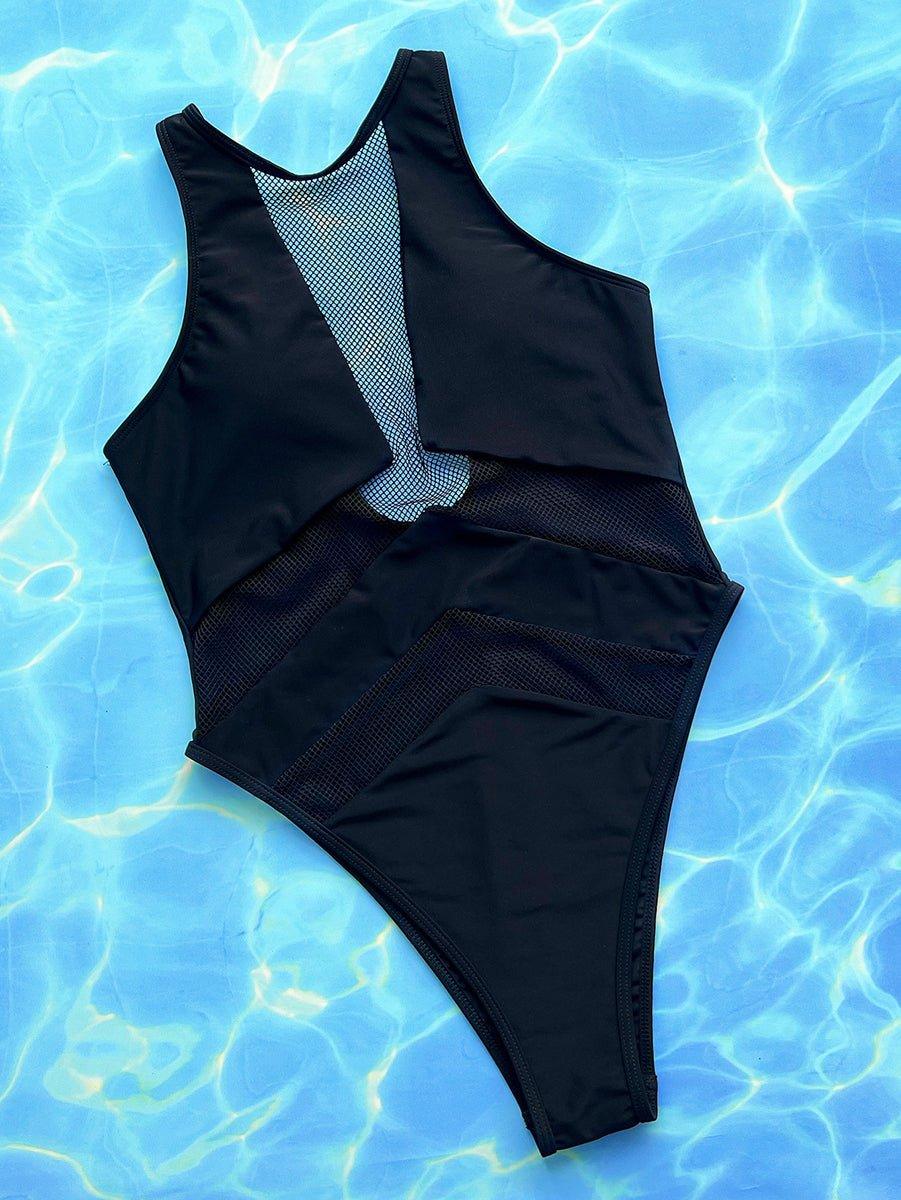 Women's Sexy Black Lace One-Piece Swimsuit - GFIT Bikini Swimwear - GFIT SPORTS