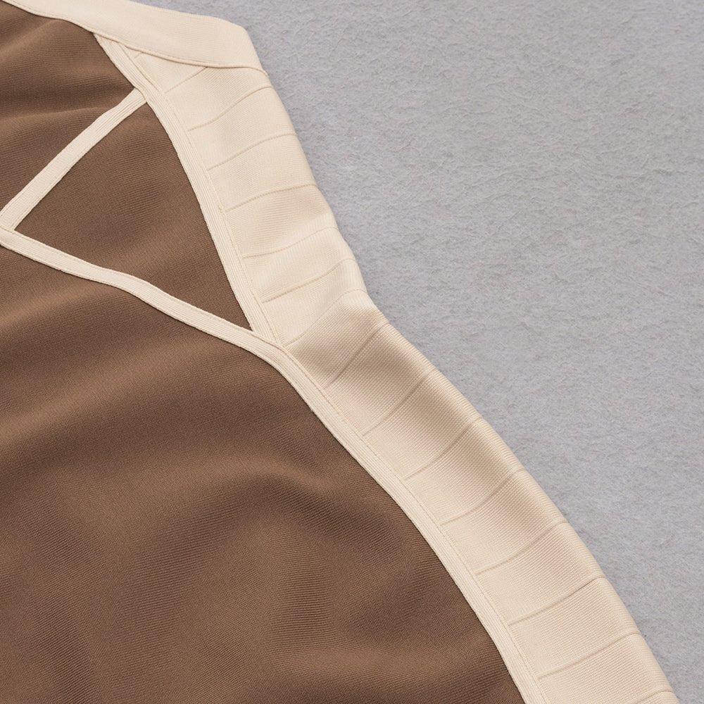 Women's Sleeveless Brown Bandage Mini Dress - Summer & Formal Floral GFIT - GFIT SPORTS