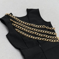 Women's Sleeveless Chain Detail Maxi Bandage Dress - GFIT SPORTS