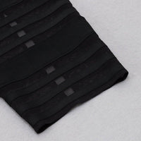 Women's Striped Sleeveless Midi Bandage Dress - Black, Summer Formal Wear | GFIT - GFIT SPORTS