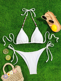Women's White Bikini Set - Sexy Cutout Swimwear for Beach & Pool - GFIT SPORTS