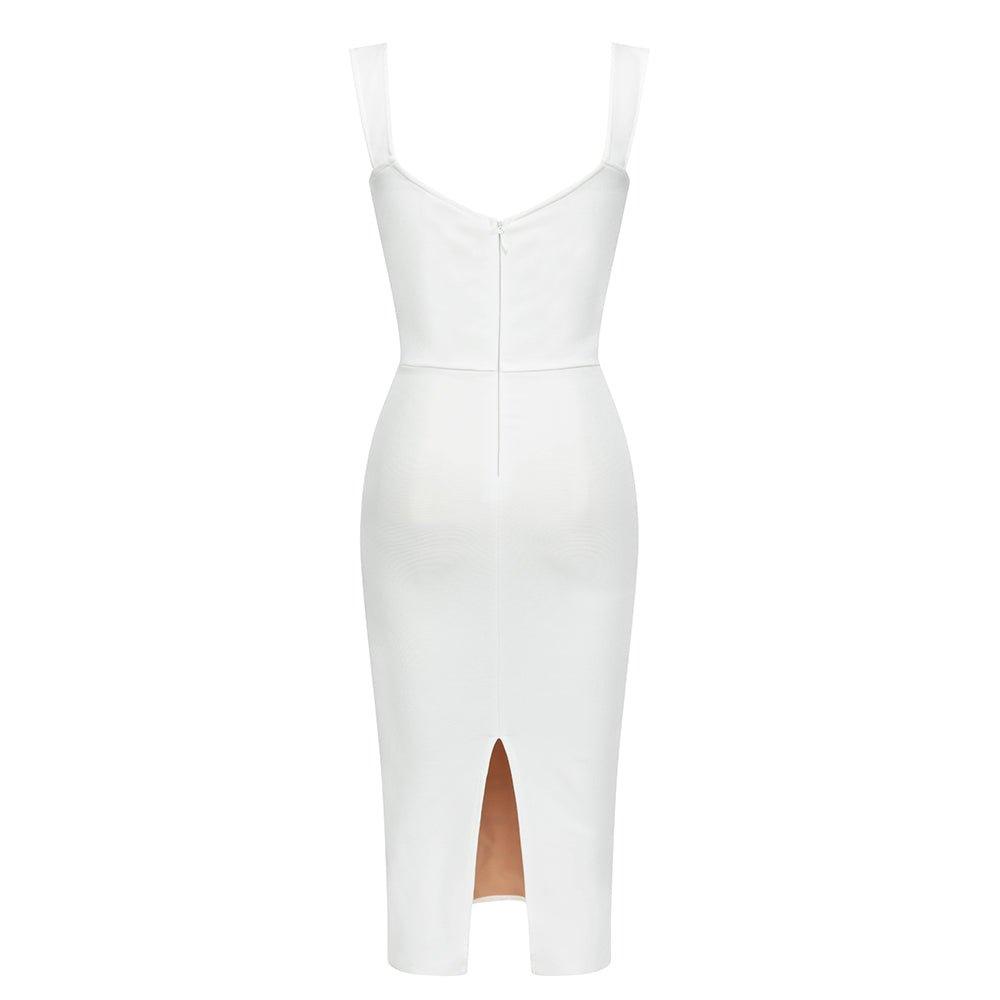 Women's White Mesh Maxi Bandage Dress | Sleeveless Casual Summer Dress - GFIT - GFIT SPORTS