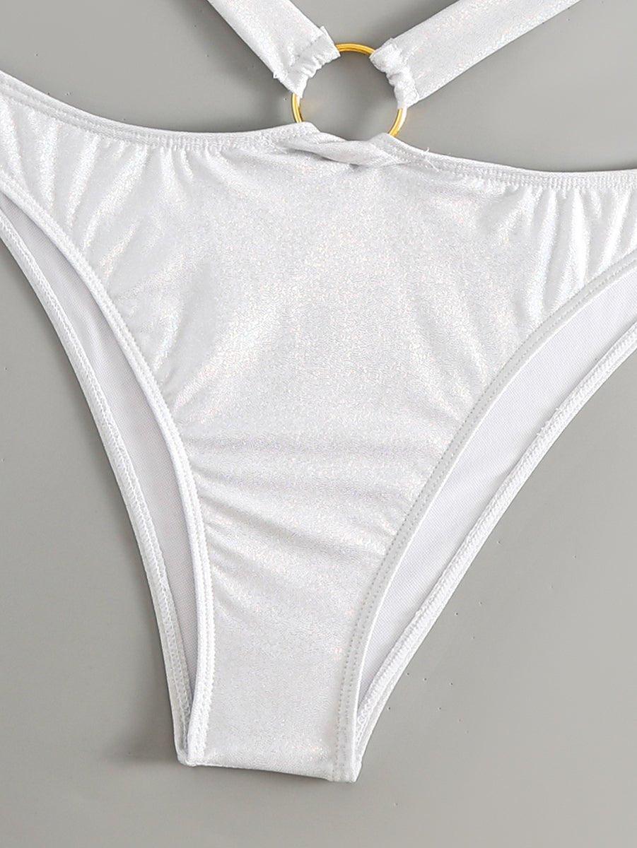 Women's White One-Piece Swimsuit - GFIT SPORTS | Elegant Beachwear - GFIT SPORTS