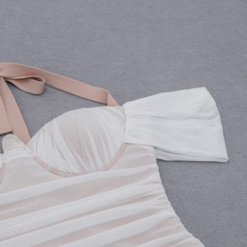 Women's Wrinkled Halter Mini Bandage Dress - Short Sleeve, GFIT - GFIT SPORTS
