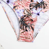 Women Sexy Bikini Set Flower Leaves Print Bra - GFIT SPORTS